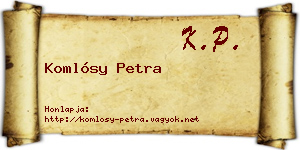 Komlósy Petra névjegykártya