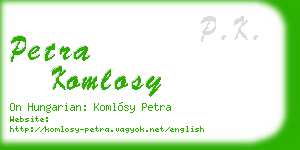 petra komlosy business card